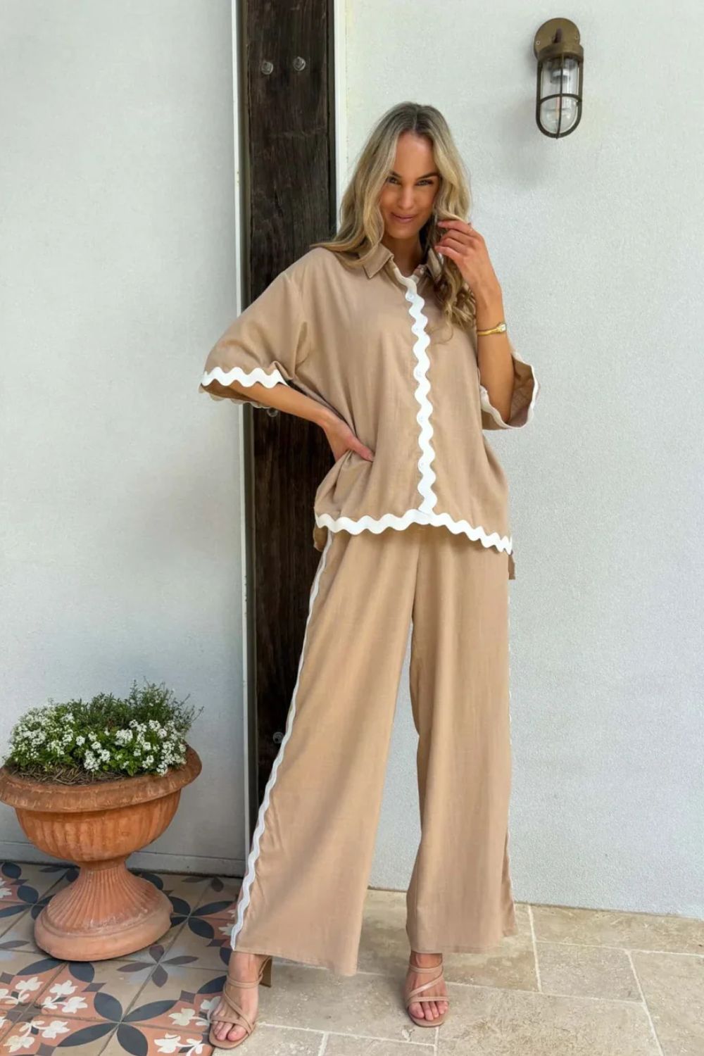 Milkshake Linen Pants | Tan