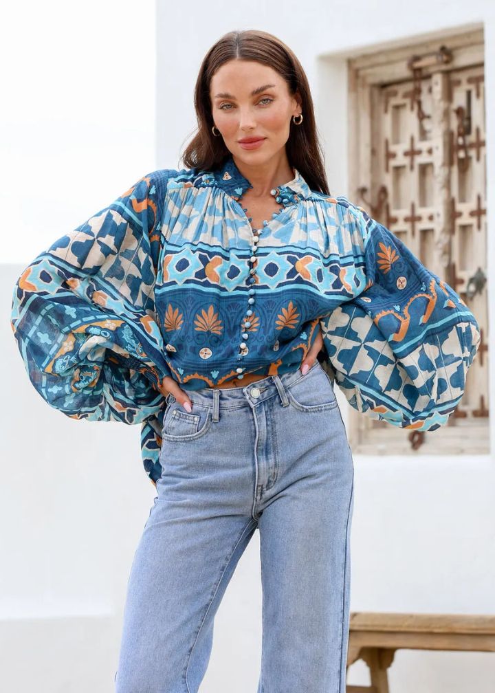 Moroccan Print Shirt with Jeans